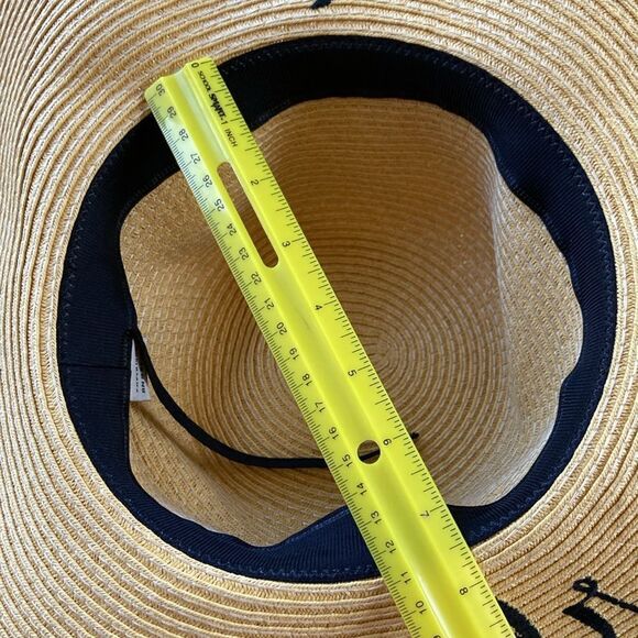 New CC Creations Paper Floppy Straw Hat embroidered do not disturb OS - Picture 7 of 8